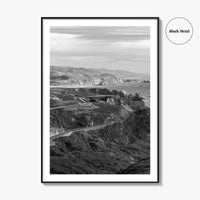 California State Route 1 Black and White Fine Art Photo Print, Pacific Coast Highway