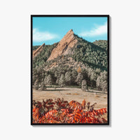 Boulder Fine Art Photo Print, Flatirons Colorado, Rocky Mountains, Autumn Foliage Poster