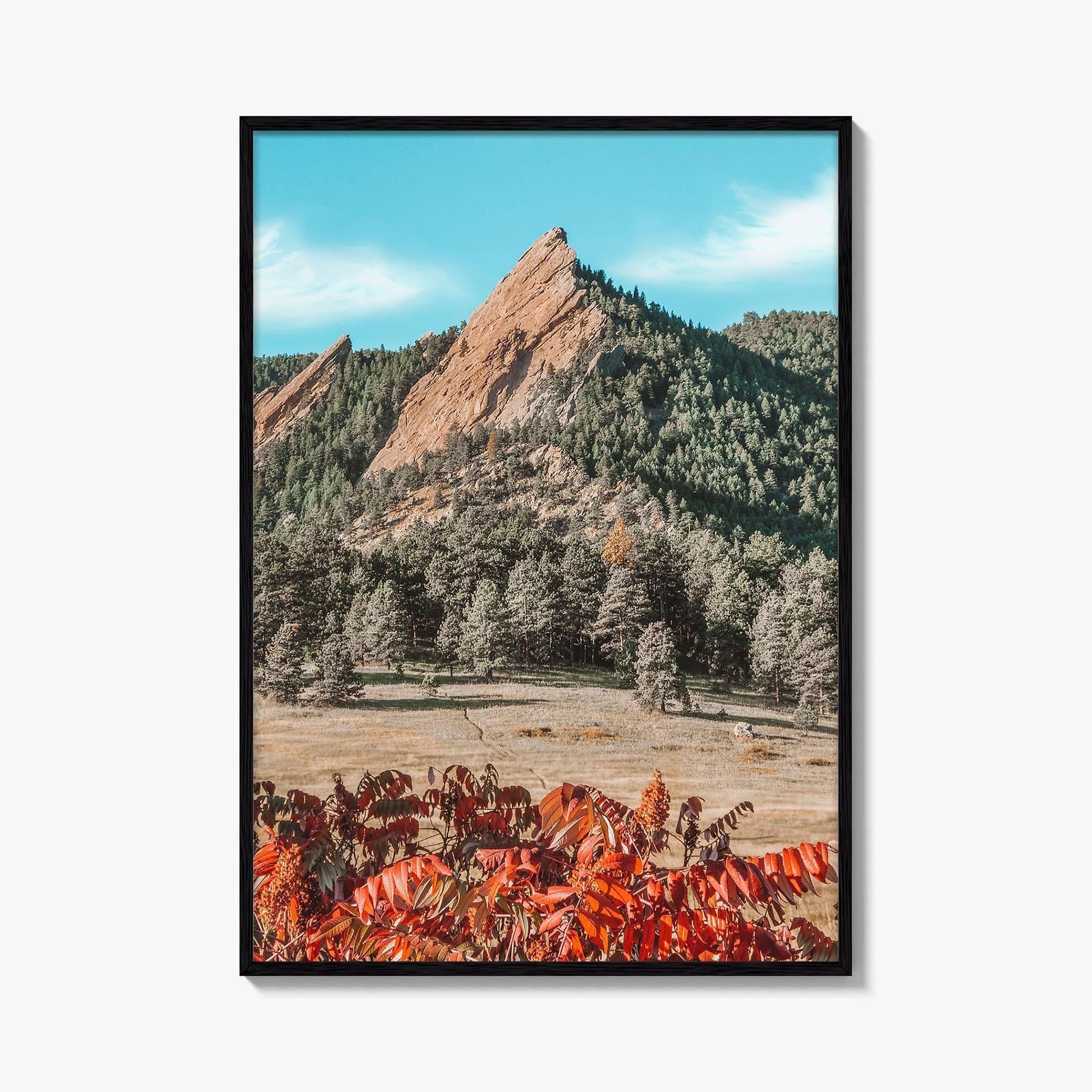 Boulder Fine Art Photo Print, Flatirons Colorado, Rocky Mountains, Autumn Foliage Poster
