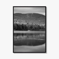 Loon Lake Black and White Fine Art Photo Print, Adirondack Mountains Poster