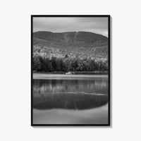 Loon Lake Black and White Fine Art Photo Print, Adirondack Mountains Poster