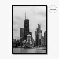Chicago Skyline Black and White Fine Art Photo Print, North Side Illinois Poster