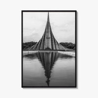 Dhaka Black and White Fine Art Photo Print, National Martyrs' Memorial, Bangladesh Poster