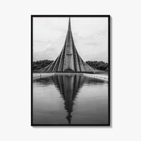Dhaka Black and White Fine Art Photo Print, National Martyrs' Memorial, Bangladesh Poster