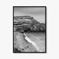 Green Sand Beach Black and White Fine Art Photo Print, Big Island Hawaii Poster