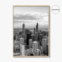 Chicago Skyline Black and White Fine Art Photo Print, Illinois USA Poster