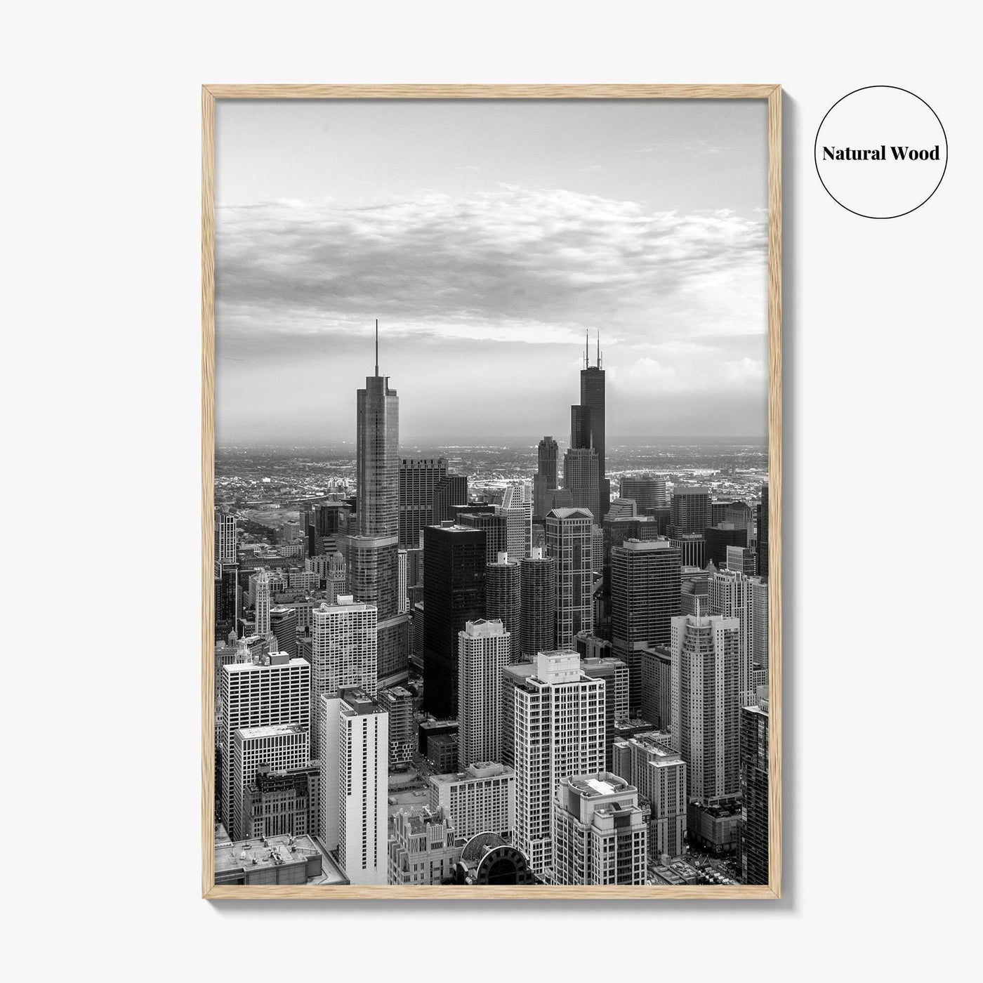 Chicago Skyline Black and White Fine Art Photo Print, Illinois USA Poster
