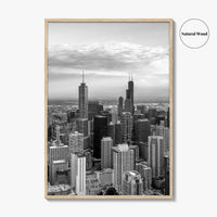 Chicago Skyline Black and White Fine Art Photo Print, Illinois USA Poster