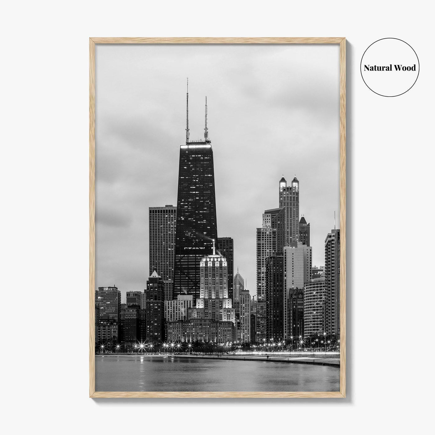 Chicago Skyline Black and White Fine Art Photo Print, North Side Illinois Poster