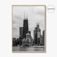 Chicago Skyline Black and White Fine Art Photo Print, North Side Illinois Poster
