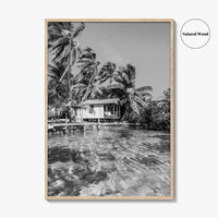 Tobacco Caye Black and White Fine Art Photo Print, Belize Barrier Reef, Caribbean, Poster