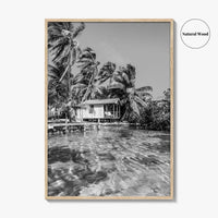 Tobacco Caye Black and White Fine Art Photo Print, Belize Barrier Reef, Caribbean, Poster