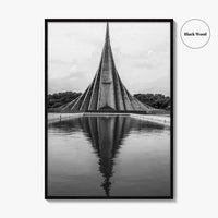 Dhaka Black and White Fine Art Photo Print, National Martyrs' Memorial, Bangladesh Poster