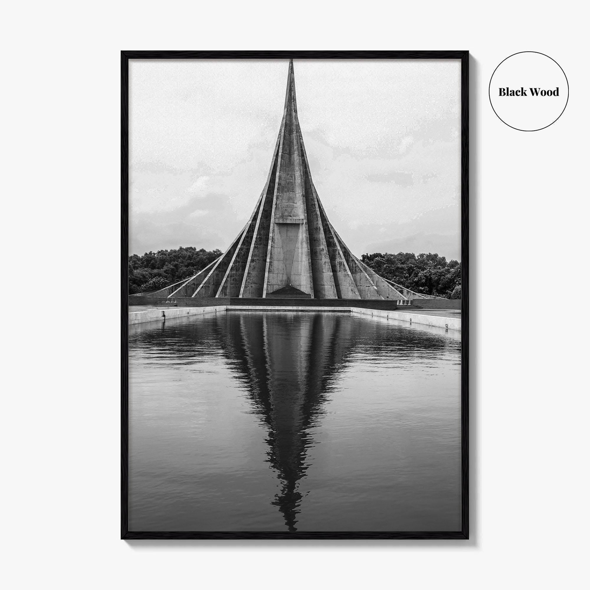 Dhaka Black and White Fine Art Photo Print, National Martyrs' Memorial, Bangladesh Poster