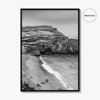 Green Sand Beach Black and White Fine Art Photo Print, Big Island Hawaii Poster