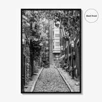 Boston Black and White Fine Art Photo Print, Acorn Street Beacon Hill Poster
