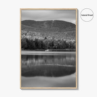 Loon Lake Black and White Fine Art Photo Print, Adirondack Mountains Poster