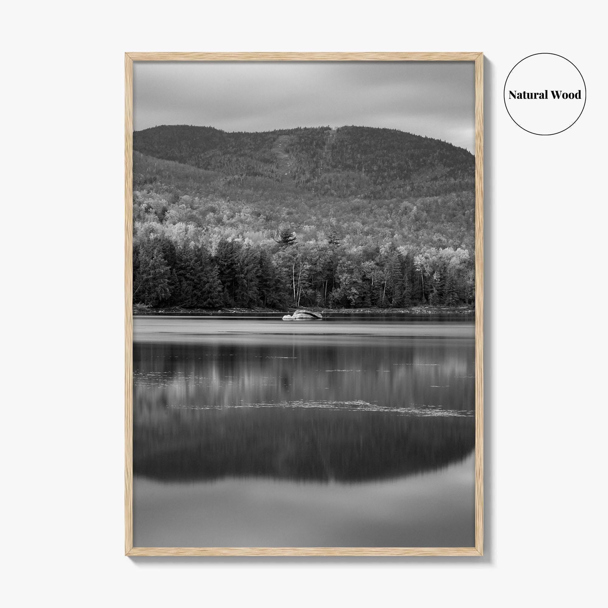 Loon Lake Black and White Fine Art Photo Print, Adirondack Mountains Poster