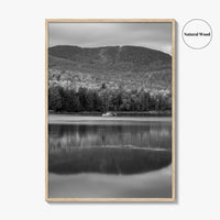 Loon Lake Black and White Fine Art Photo Print, Adirondack Mountains Poster