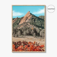 Boulder Fine Art Photo Print, Flatirons Colorado, Rocky Mountains, Autumn Foliage Poster
