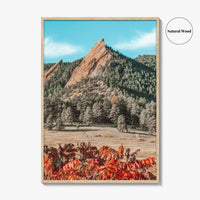Boulder Fine Art Photo Print, Flatirons Colorado, Rocky Mountains, Autumn Foliage Poster
