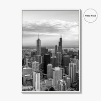 Chicago Skyline Black and White Fine Art Photo Print, Illinois USA Poster