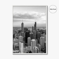 Chicago Skyline Black and White Fine Art Photo Print, Illinois USA Poster