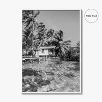 Tobacco Caye Black and White Fine Art Photo Print, Belize Barrier Reef, Caribbean, Poster