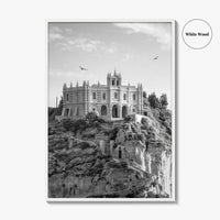 Tropea Black and White Fine Art Photo Print, Santa Maria dell'Isola, Calabria Italy Poster