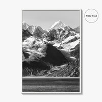 Glacier Bay Black and White Fine Art Photo Print, Alaska Inside Passage Poster
