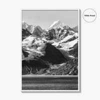 Glacier Bay Black and White Fine Art Photo Print, Alaska Inside Passage Poster
