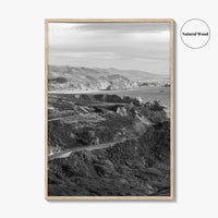 California State Route 1 Black and White Fine Art Photo Print, Pacific Coast Highway