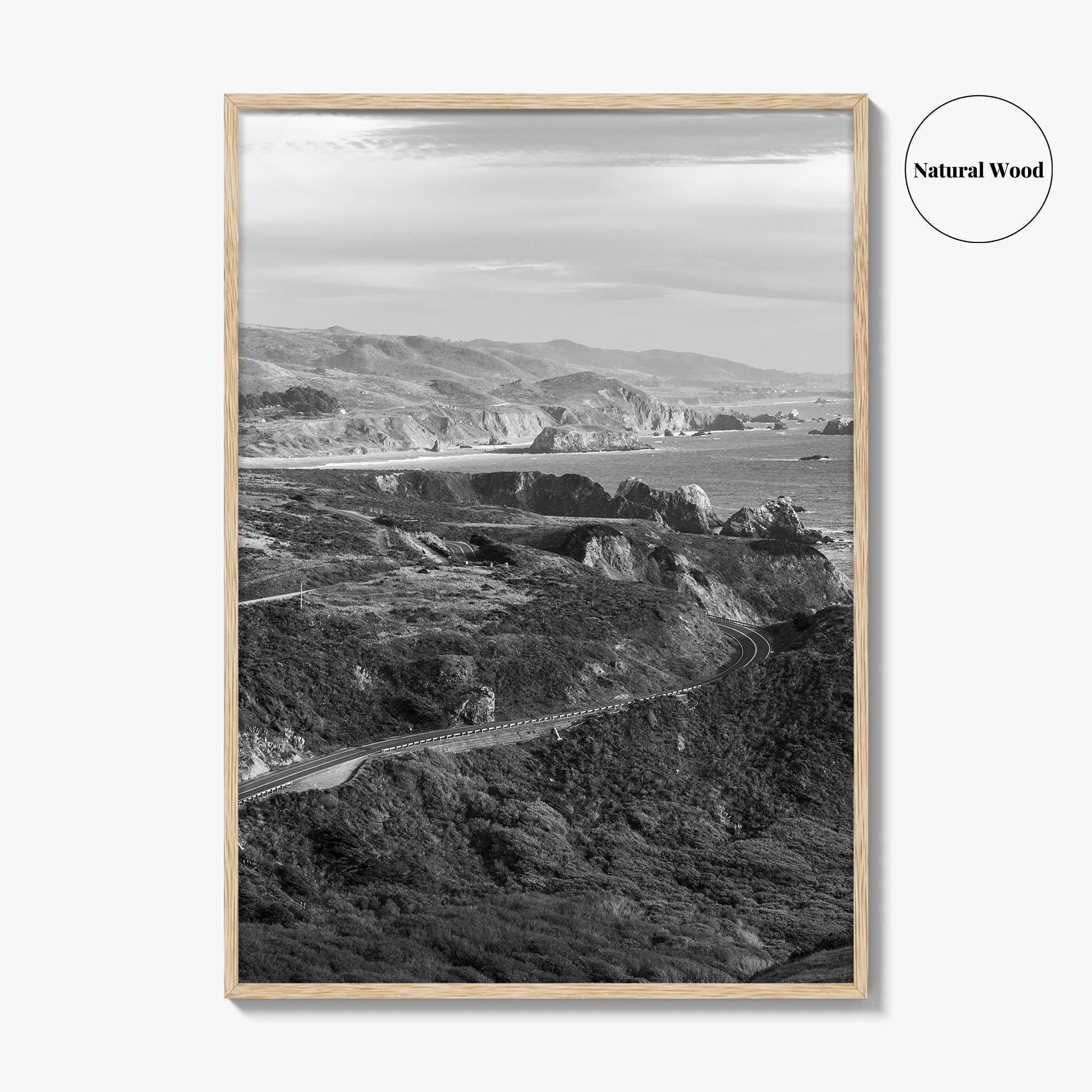 California State Route 1 Black and White Fine Art Photo Print, Pacific Coast Highway