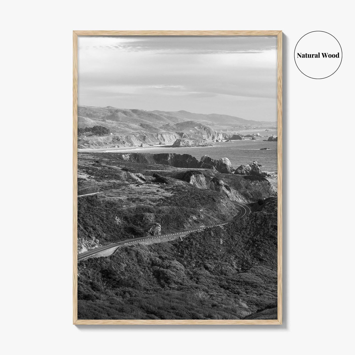 California State Route 1 Black and White Fine Art Photo Print, Pacific Coast Highway