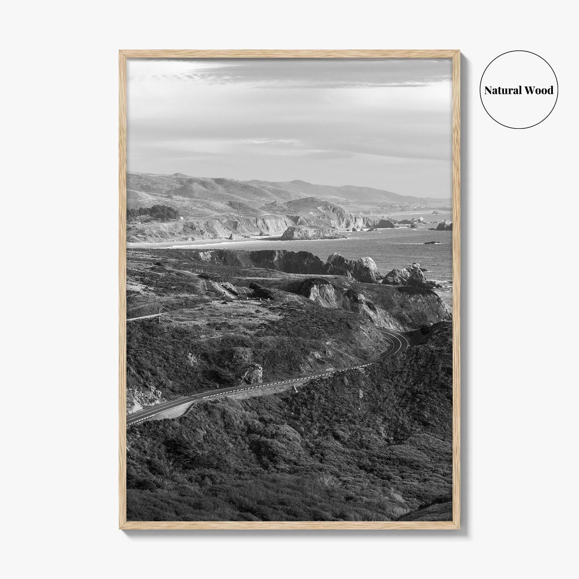 California State Route 1 Black and White Fine Art Photo Print, Pacific Coast Highway
