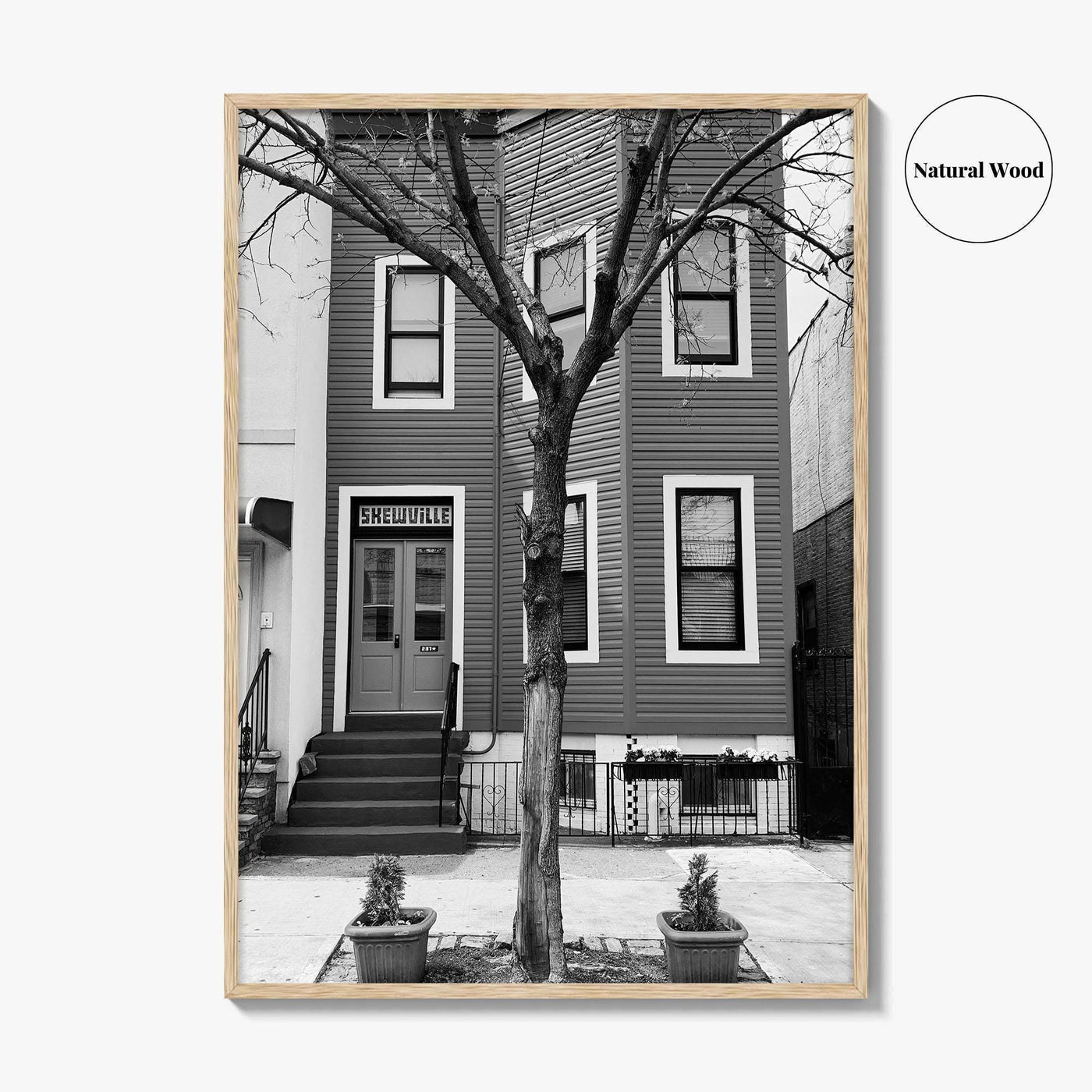 Bushwick Blue Black and White Fine Art Photo Print, Brooklyn New York City Poster