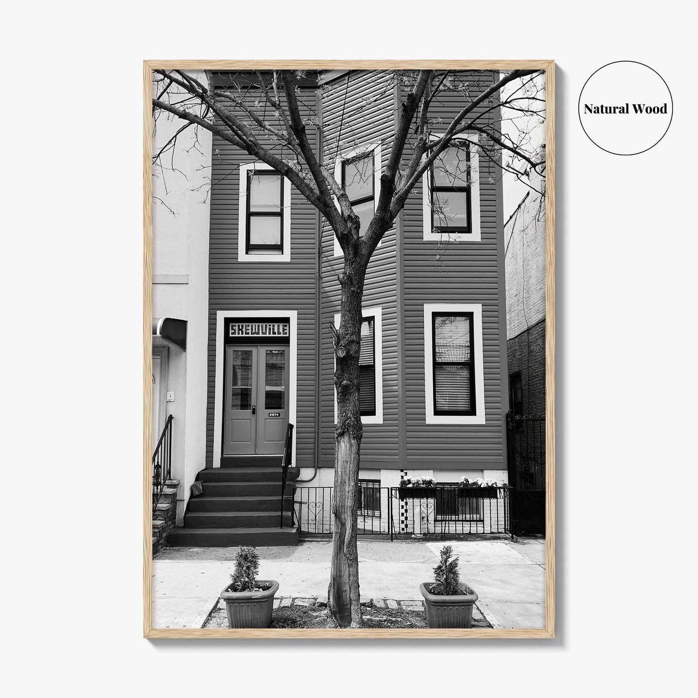 Bushwick Blue Black and White Fine Art Photo Print, Brooklyn New York City Poster