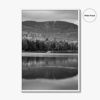 Loon Lake Black and White Fine Art Photo Print, Adirondack Mountains Poster