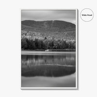 Loon Lake Black and White Fine Art Photo Print, Adirondack Mountains Poster