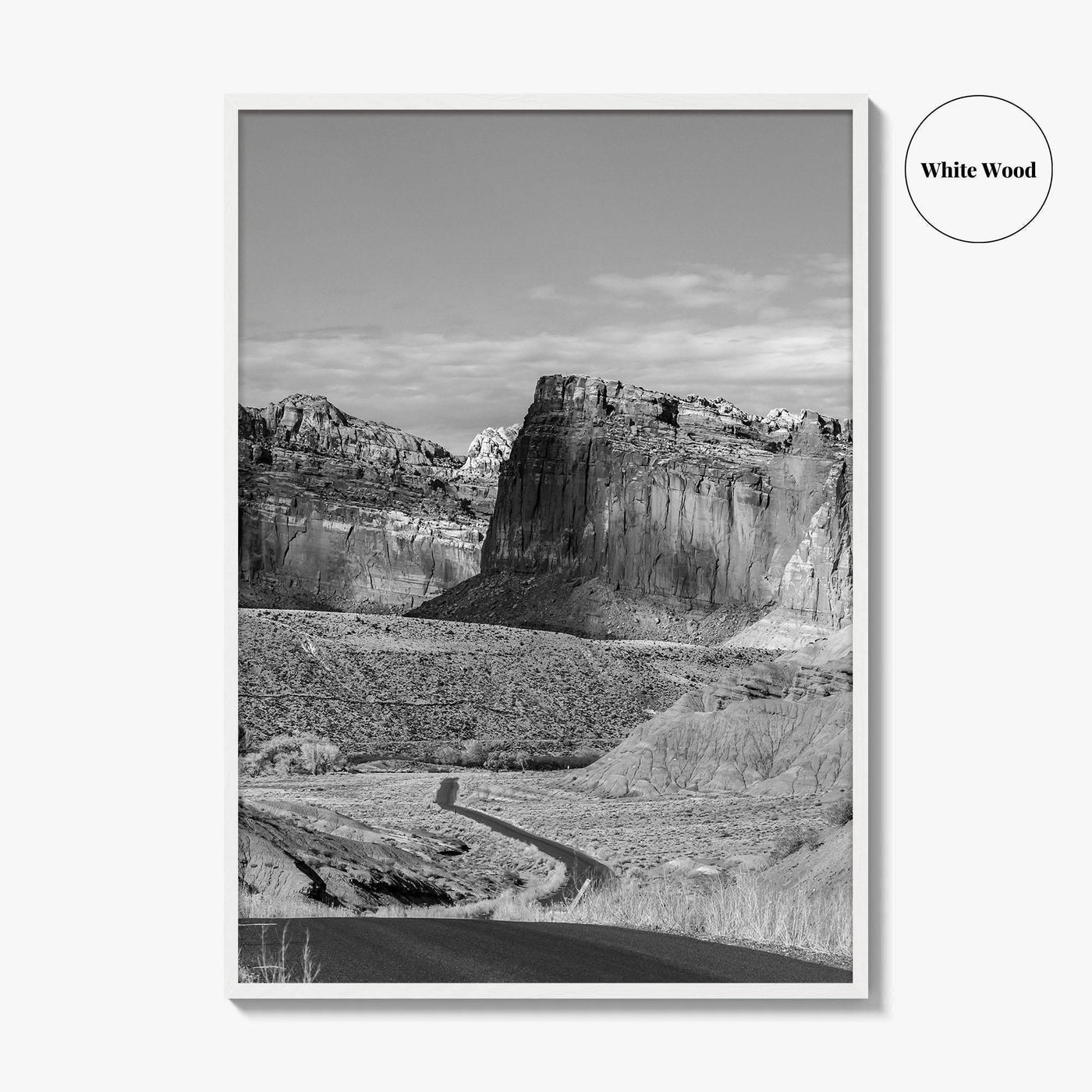 Capitol Reef Black and White Fine Art Photo Print, Utah Poster, USA Art
