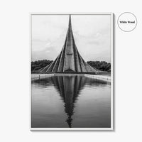 Dhaka Black and White Fine Art Photo Print, National Martyrs' Memorial, Bangladesh Poster