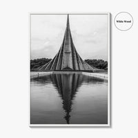 Dhaka Black and White Fine Art Photo Print, National Martyrs' Memorial, Bangladesh Poster