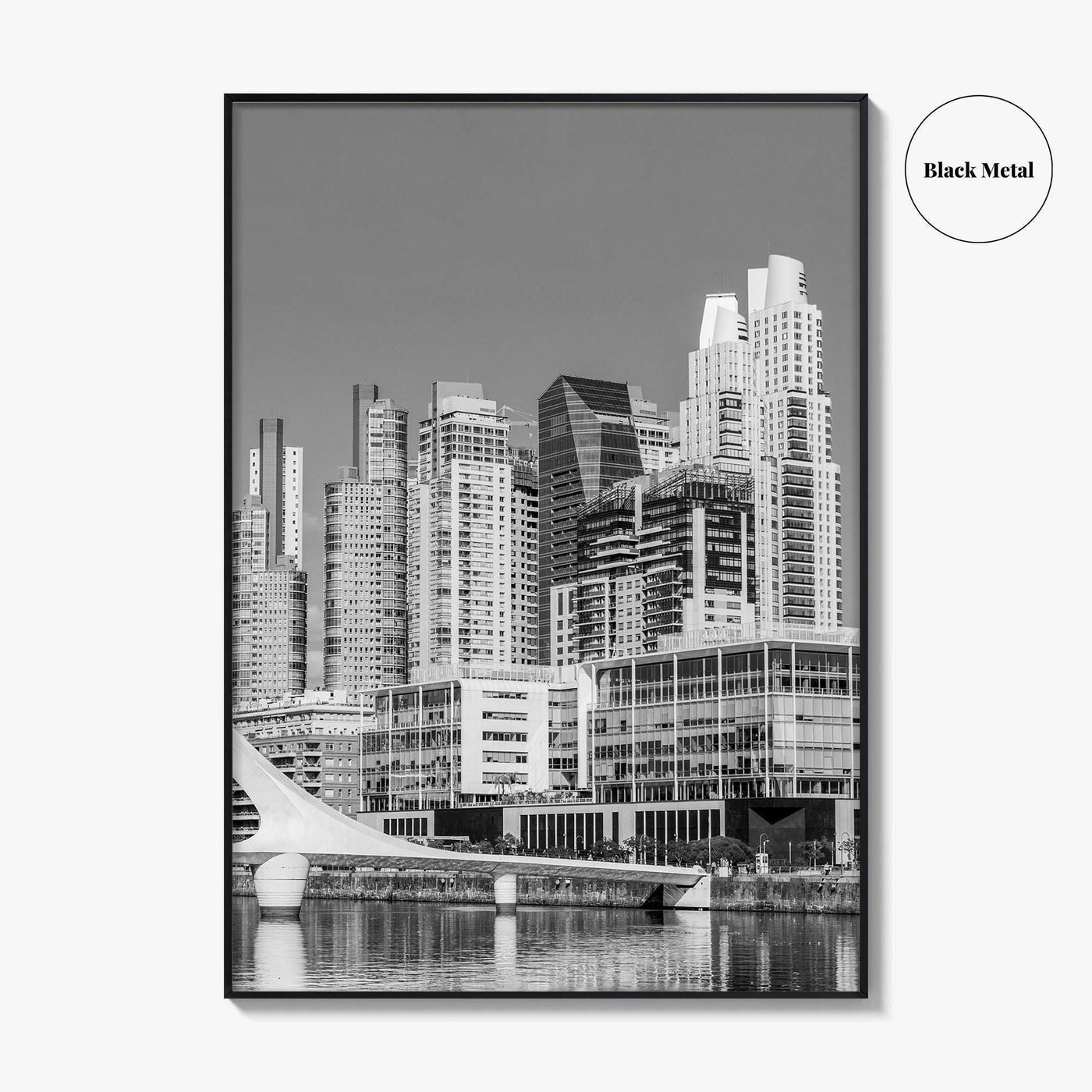 Buenos Aires Black and White Fine Art Photo Print, Puerto Madero Waterfront, Argentina