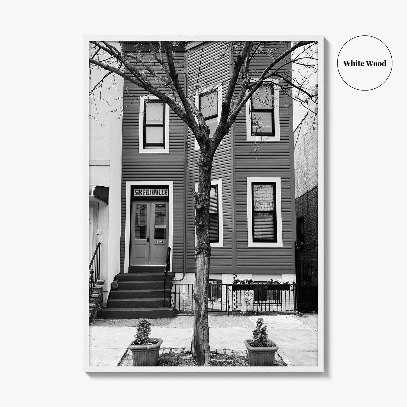 Bushwick Blue Black and White Fine Art Photo Print, Brooklyn New York City Poster
