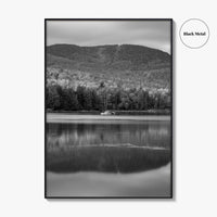 Loon Lake Black and White Fine Art Photo Print, Adirondack Mountains Poster