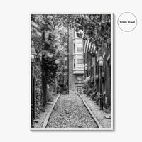 Boston Black and White Fine Art Photo Print, Acorn Street Beacon Hill Poster