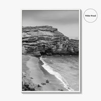 Green Sand Beach Black and White Fine Art Photo Print, Big Island Hawaii Poster
