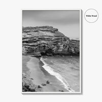 Green Sand Beach Black and White Fine Art Photo Print, Big Island Hawaii Poster