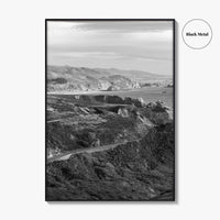 California State Route 1 Black and White Fine Art Photo Print, Pacific Coast Highway