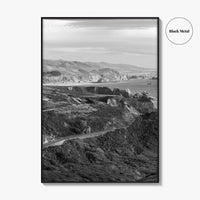 California State Route 1 Black and White Fine Art Photo Print, Pacific Coast Highway